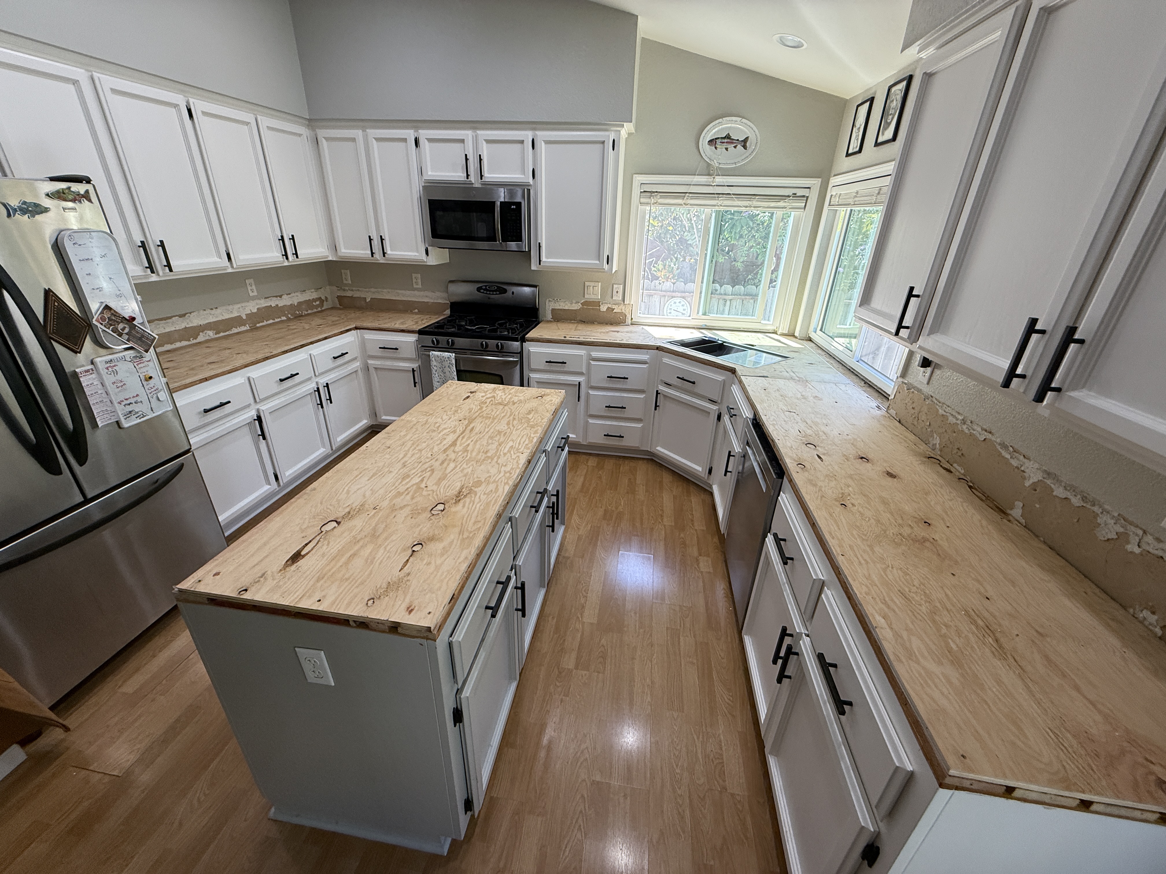 Before — Modern Black Stone Kitchen Upgrade
